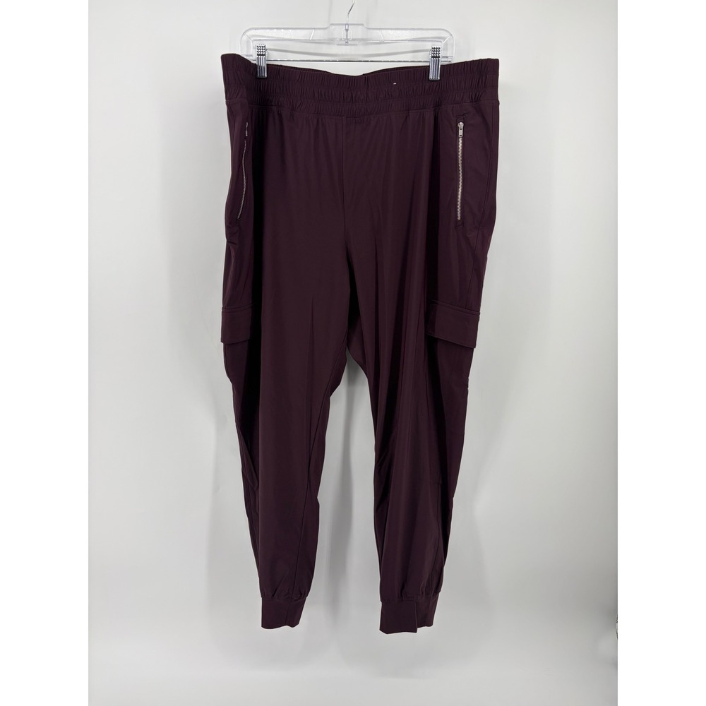 Old Navy Womens XL Burgundy Joggers SleekTech Go-Dry Cargo Active Pants‎